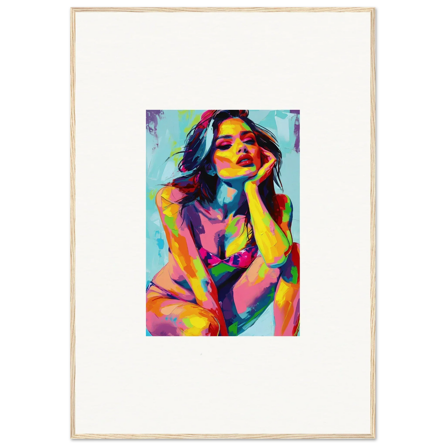 Colorful abstract portrait of a woman, perfect for Ecliptic Yearning room decor