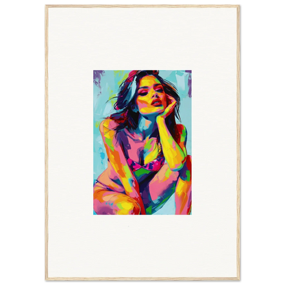 Colorful abstract portrait of a woman, perfect for Ecliptic Yearning room decor