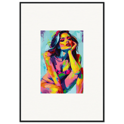 Colorful abstract portrait painting of a woman for Ecliptic Yearning room decor