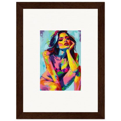 Colorful abstract portrait painting of a woman for Ecliptic Yearning wall art decor