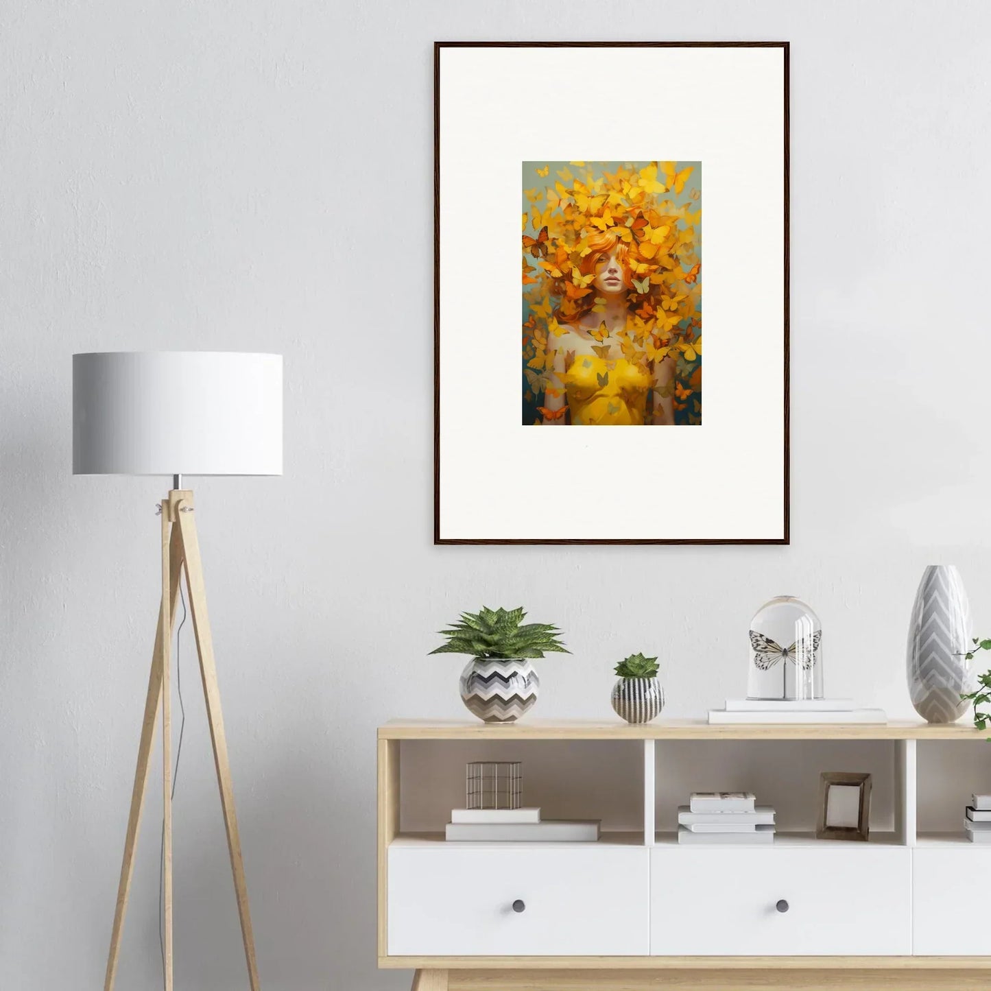 Framed wall art featuring vibrant floral elements from Mindscape Symphony for stylish room decor