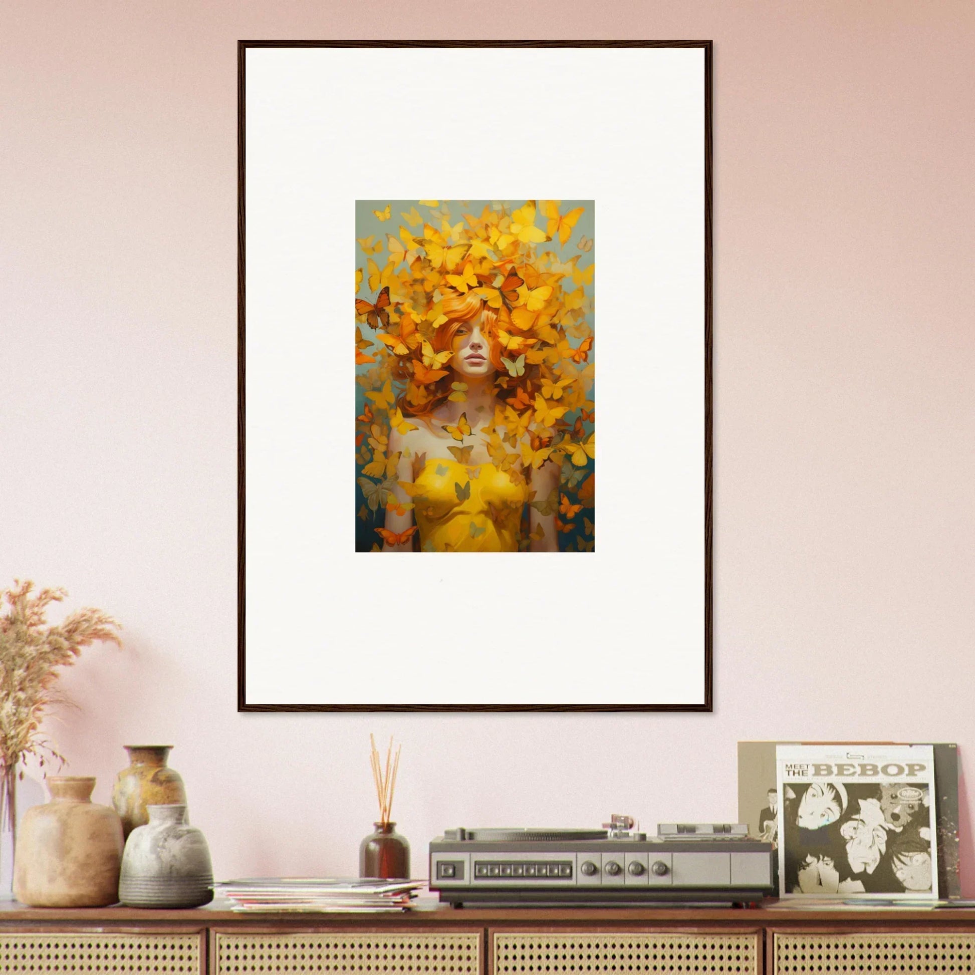 Framed Wall Art of vibrant floral figure for impactful Room Decor - Mindscape Symphony