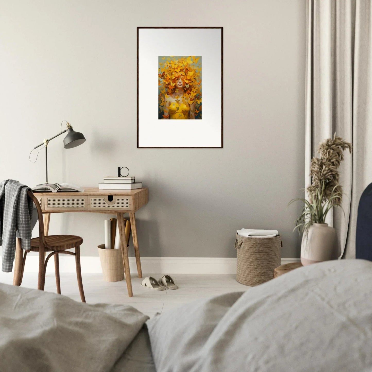 Framed wall art of yellow and orange flowers for your Mindscape Symphony room decor