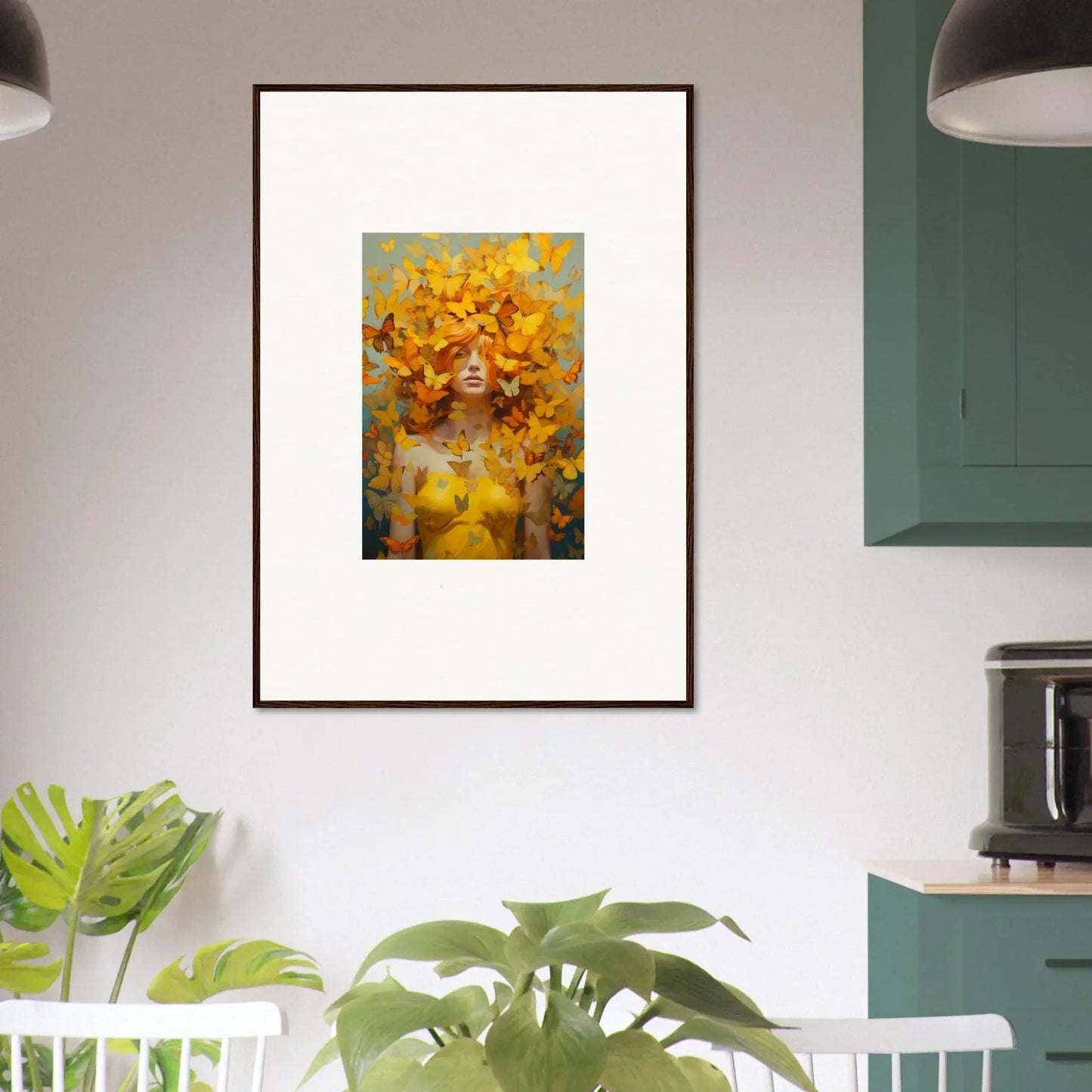 Framed wall art of Butterfly Mindscape Symphony with vibrant butterfly-like elements