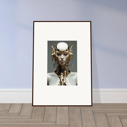 Framed canvas print of a futuristic humanoid cog machine for awesome room decoration