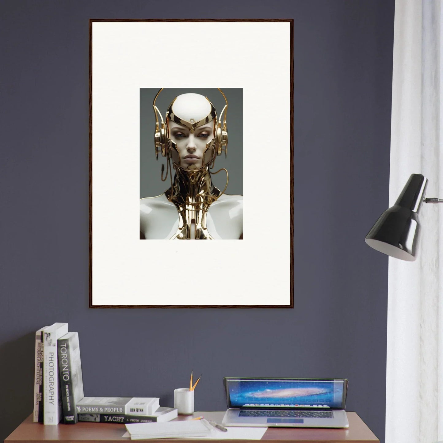 Surreal humanoid figure artwork for your room decoration, perfect as a canvas print