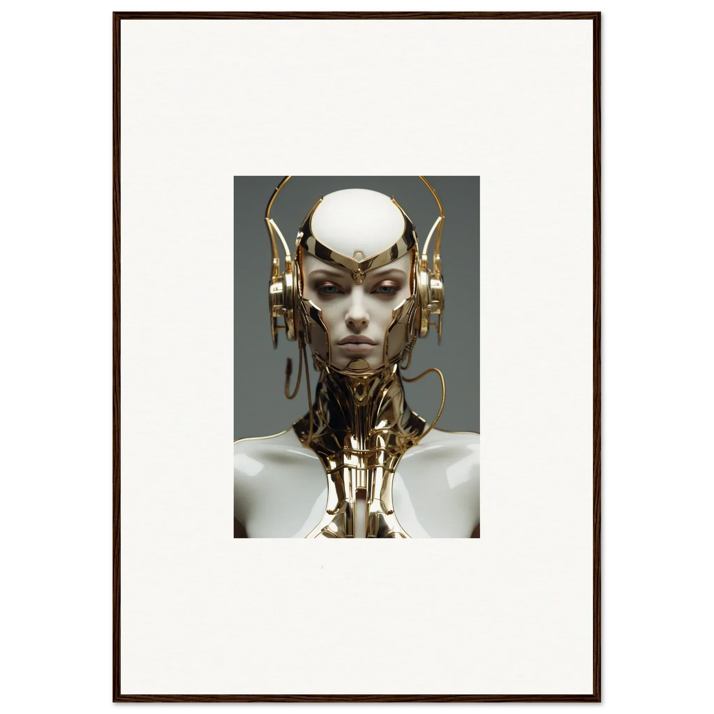 Futuristic humanoid robot with metallic parts for a cool cog machine canvas print