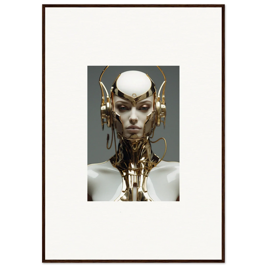 Futuristic humanoid robot with metallic parts for a cool cog machine canvas print