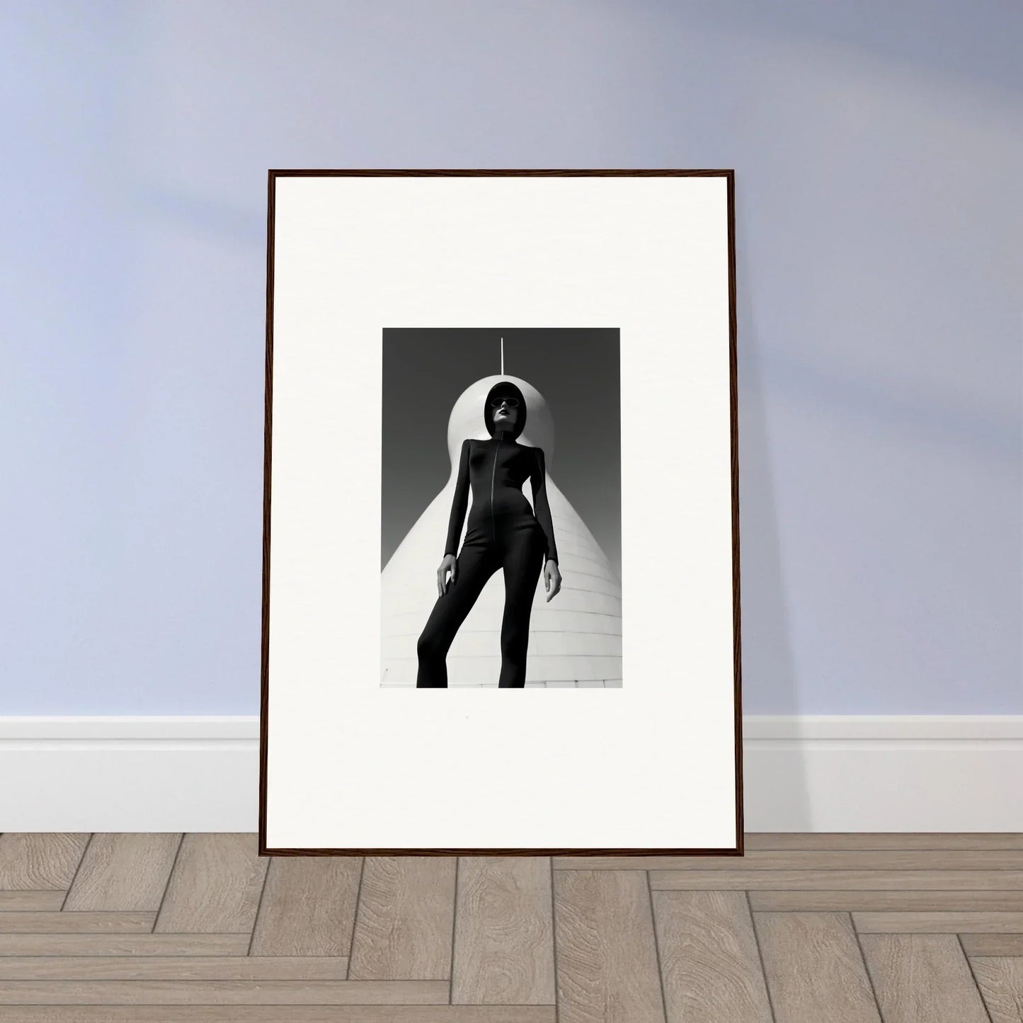 Framed black and white silhouette of a figure for stylish room decor, Apparition Elite