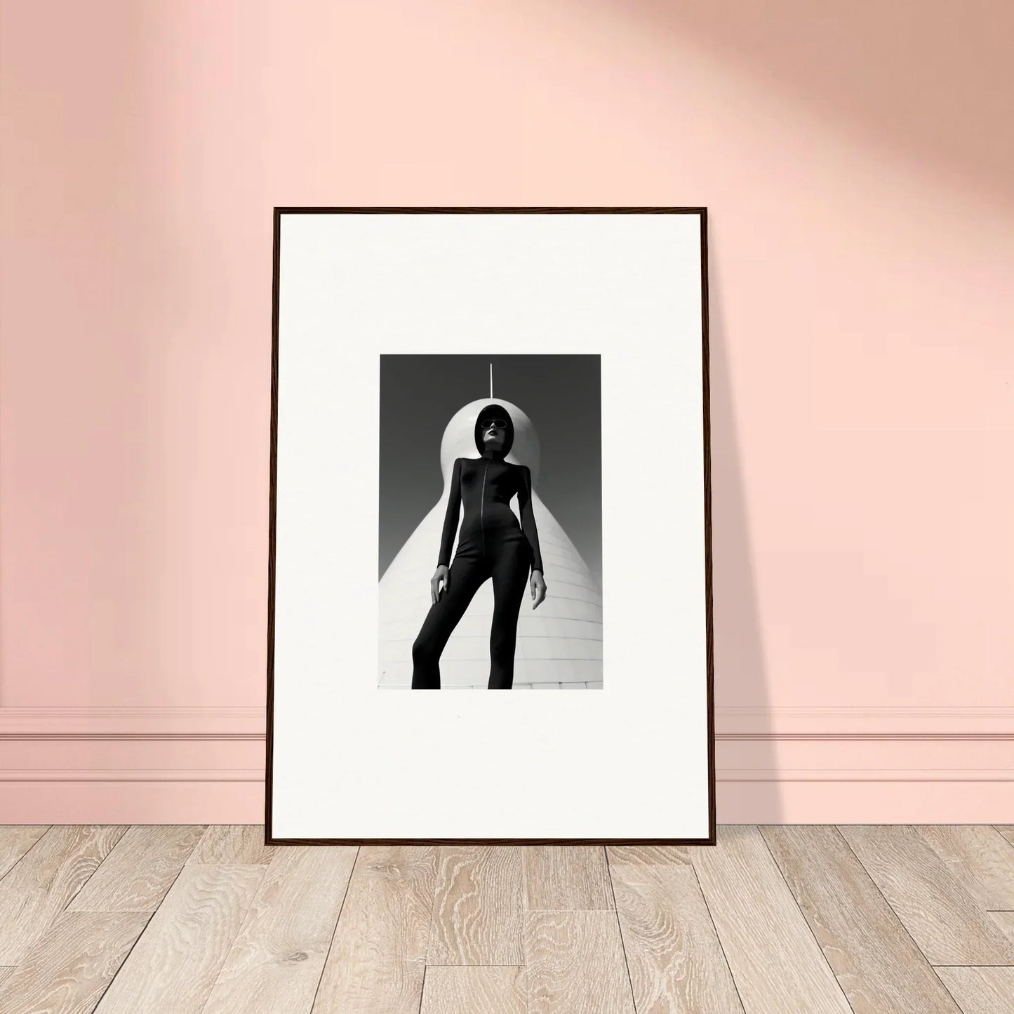 Framed black and white photograph of a silhouetted figure for room decor, Apparition Elite