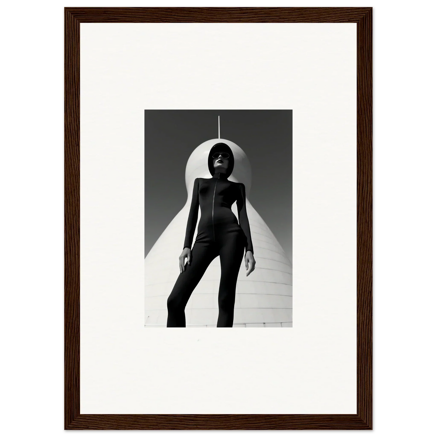 Black and white framed wall art of a silhouetted figure in Celestial Apparition Elite