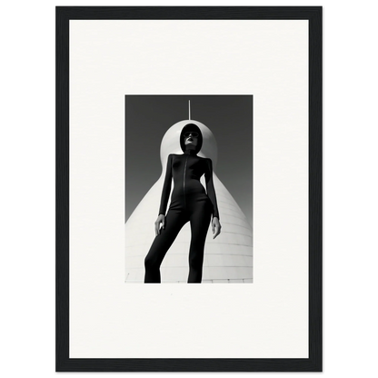 Silhouetted figure in form-fitting outfit, perfect for room decor or framed wall art