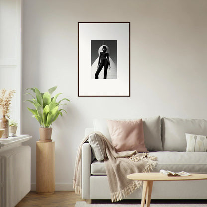 Framed black and white silhouetted figure art for stylish room decor, Apparition Elite