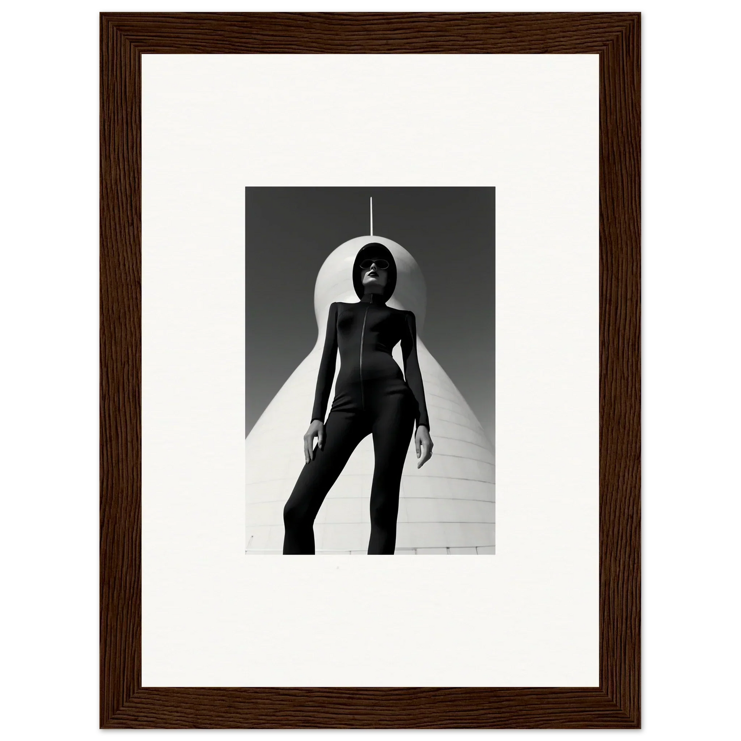 Black and white silhouetted figure artwork, framed wall art for Celestial Apparition Elite room decor