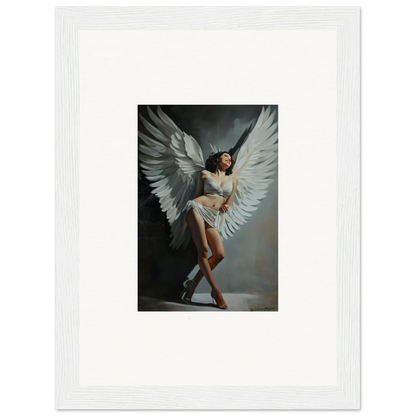 Dynamic Angelic Figure with White Wings - Stunning Canvas Print for Room Decoration