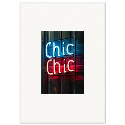 Neon sign Chic Chic in blue and red, perfect for room decor or wall art