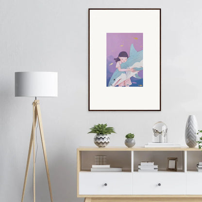 Framed canvas print of Childhood Abyssal Dreams for cool room decoration in pastel colors