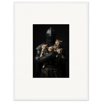 Four adorable kittens nestled in a black leather chair for perfect room decor and tender fluff