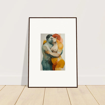 Framed canvas print of colorful embrace, perfect for room decoration, Echelons Linger