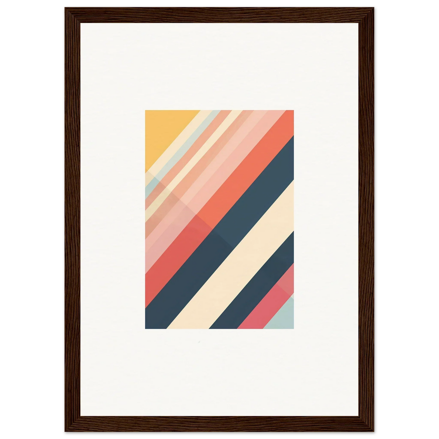 Abstract geometric artwork in pastel hues, framed wall art for stylish room decor