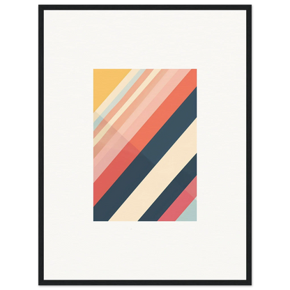 Abstract geometric artwork with pastel stripes, perfect for Room Decor as Framed Wall Art