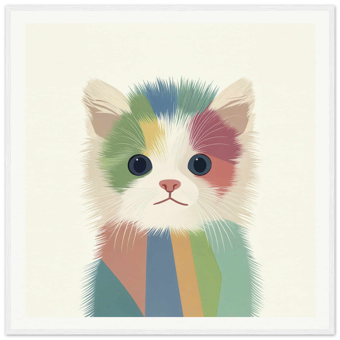 Colorful Chromatic Kitten with rainbow-striped fur in Chromatic Kitten Trance art™