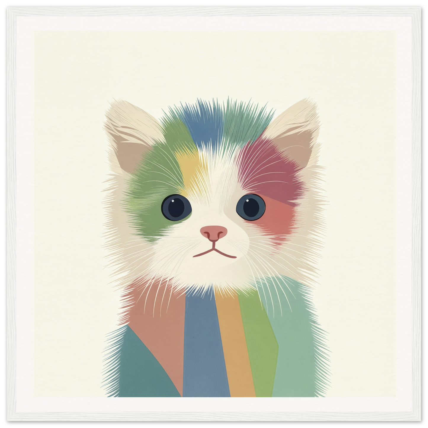 Colorful Chromatic Kitten with blue eyes and pink nose from the Chromatic Kitten Trance