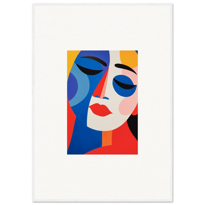 Abstract portrait with bold geometric shapes and vibrant colors for Room Decor