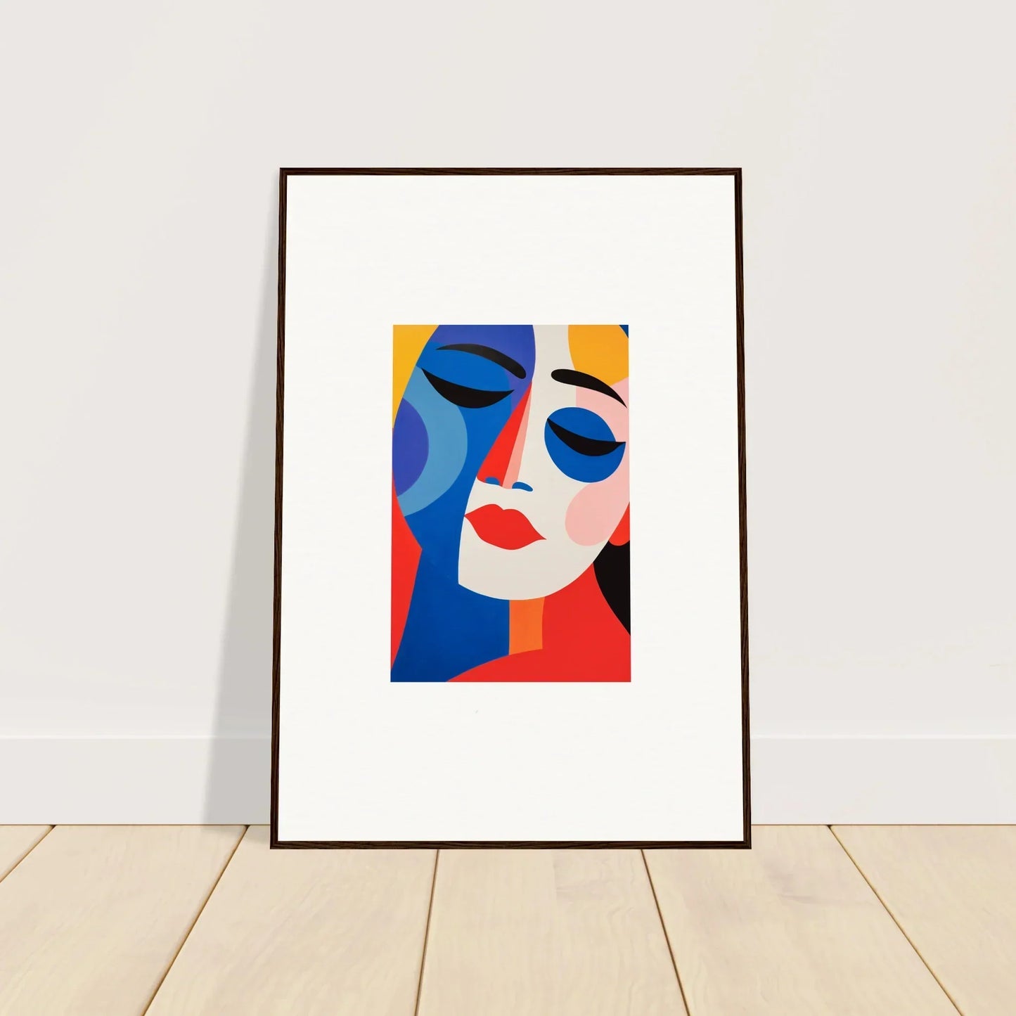 Framed wall art of Absent Colors Reverie with vibrant shapes for unique room decor