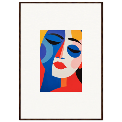 Abstract portrait with bold shapes and vibrant colors reverie for stylish room decor