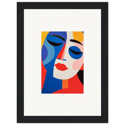 Abstract portrait in cubist style with bold colors for Colors Reverie room decor