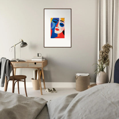 Framed wall art featuring bold colors reverie and geometric shapes for vibrant room decor