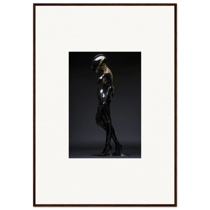 Sleek metallic humanoid figure in dramatic pose for Galactic Serendipity room decor