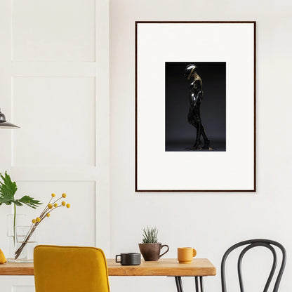 Framed black-and-white photograph of a silhouetted figure for Galactic Serendipity room decor