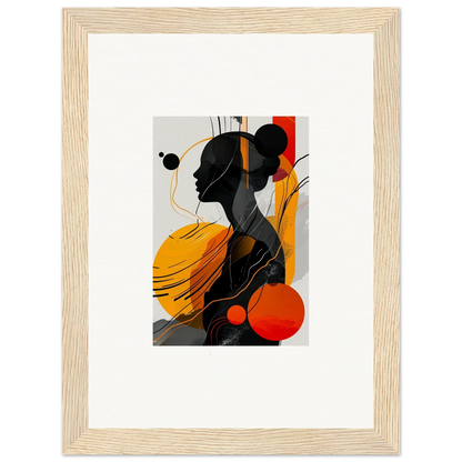 Abstract artwork of a silhouette in vibrant yellow and red for room decor or canvas prints