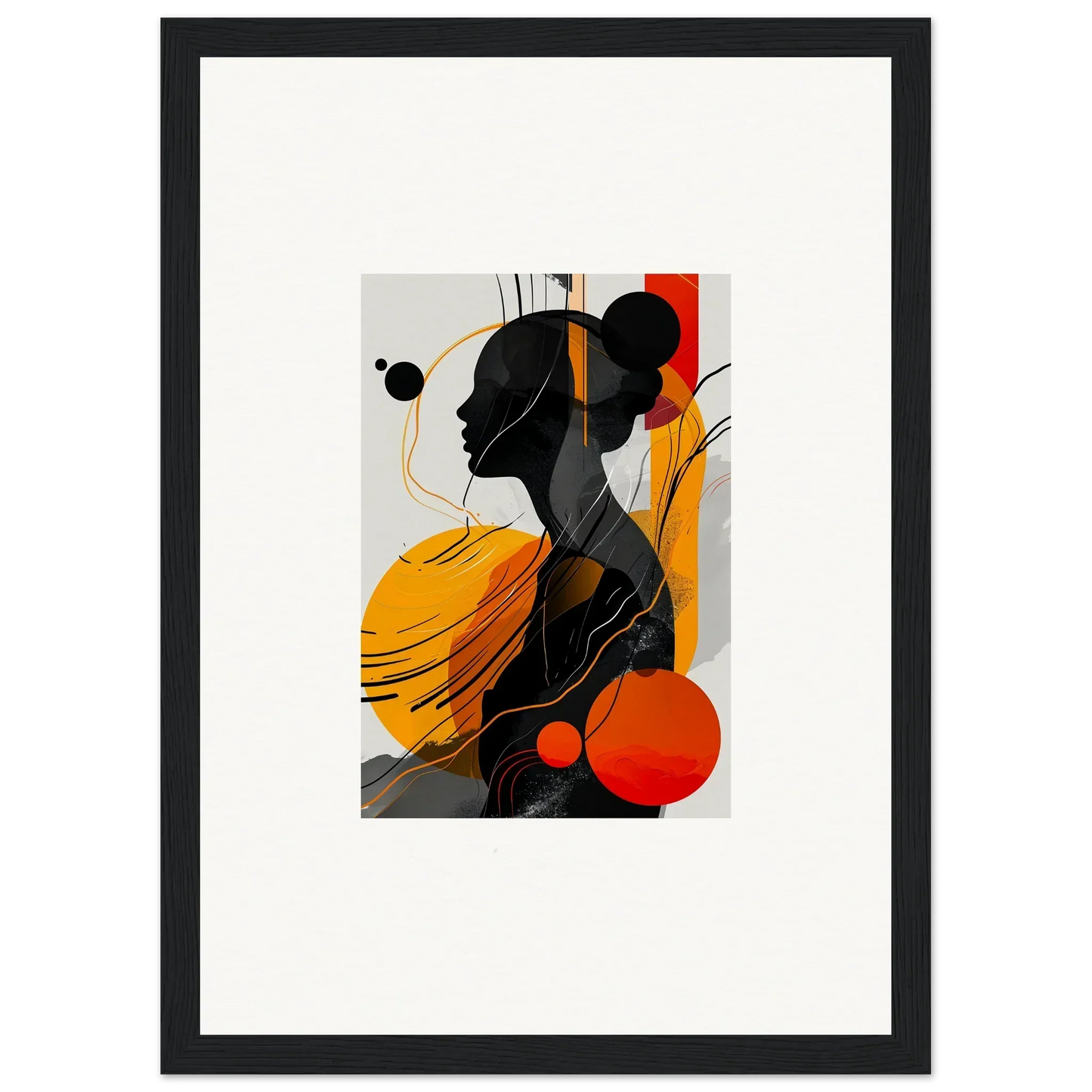 Abstract artwork with a silhouette for vibrant room decor, ideal as framed wall art