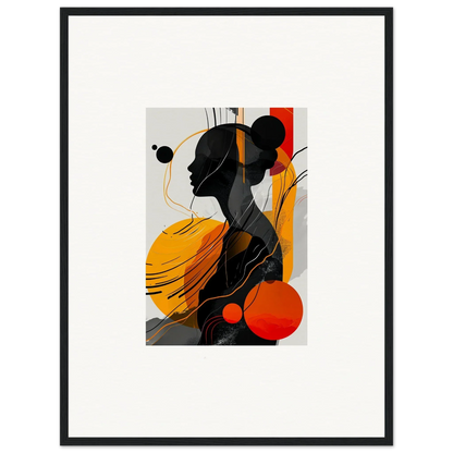 Abstract silhouetted figure with vibrant shapes, ideal for room decor and canvas prints