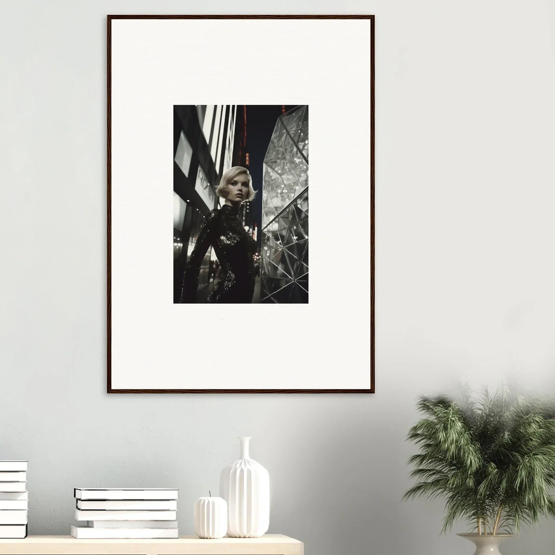 Framed black and white photograph for stylish room decor and unique framed wall art