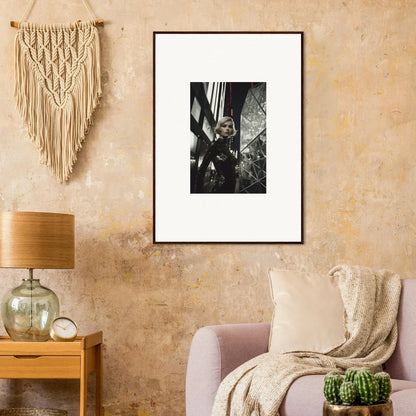 Framed black and white photograph for stylish room decor and framed wall art