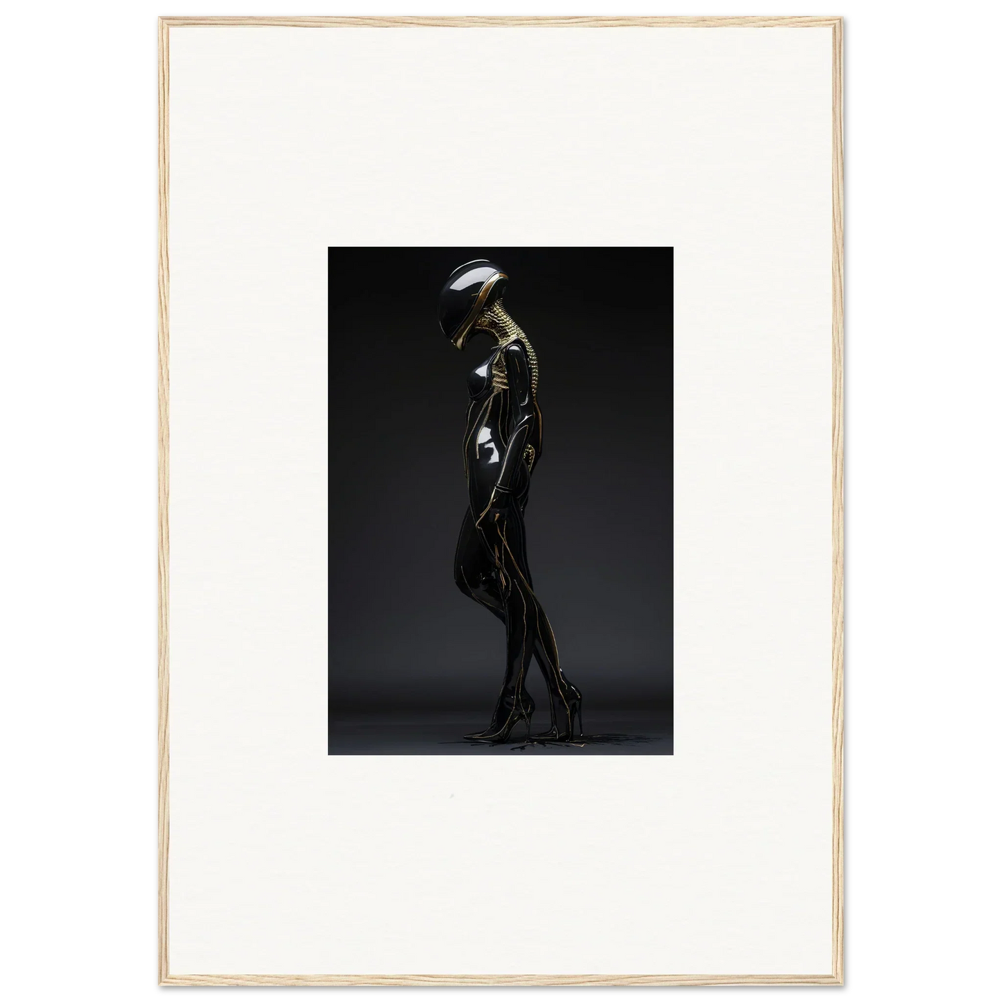 Skeletal figure in a hat and suit, stylish wall art for elegant room decor