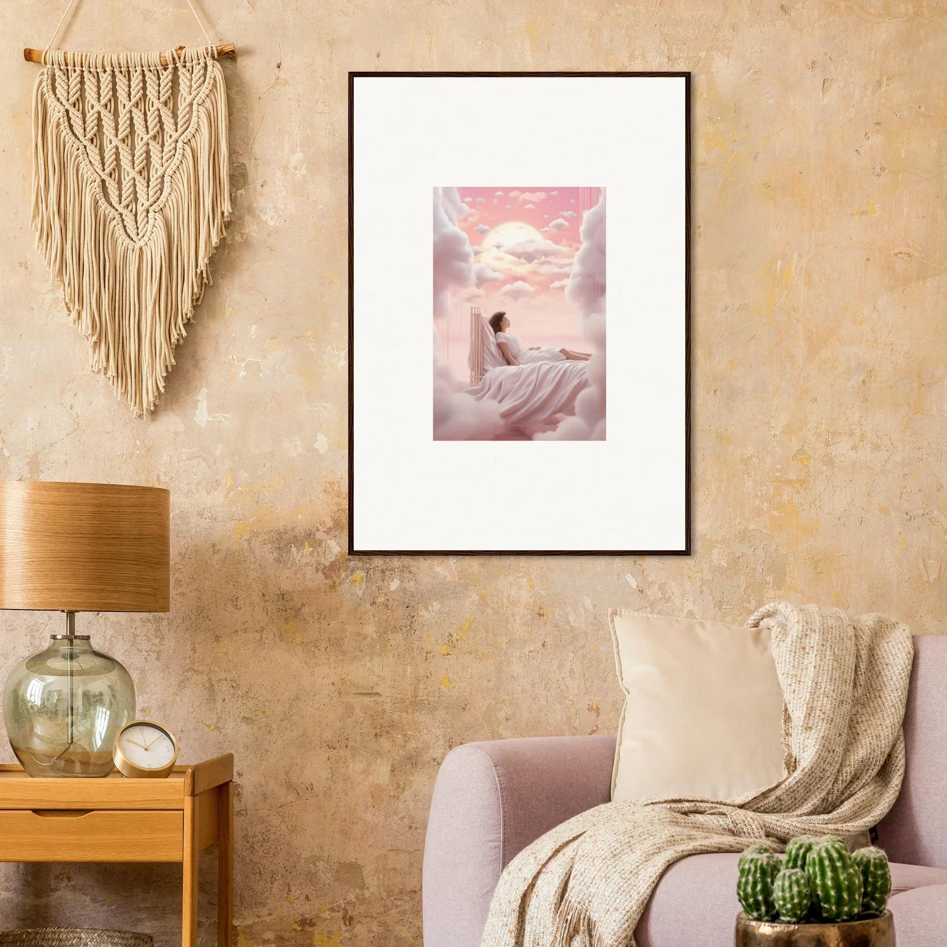 Framed canvas print of dreamy Cloudbound Dreamships Awaken scene for room decoration