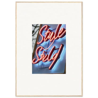 Neon Dive Style Sale sign in cursive red, perfect for room decoration or canvas print