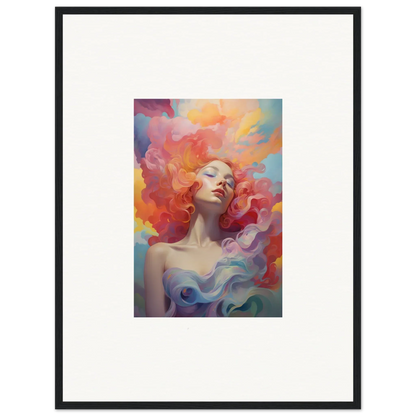 Colorful portrait of a woman in a prayer dance, perfect for vibrant room decor
