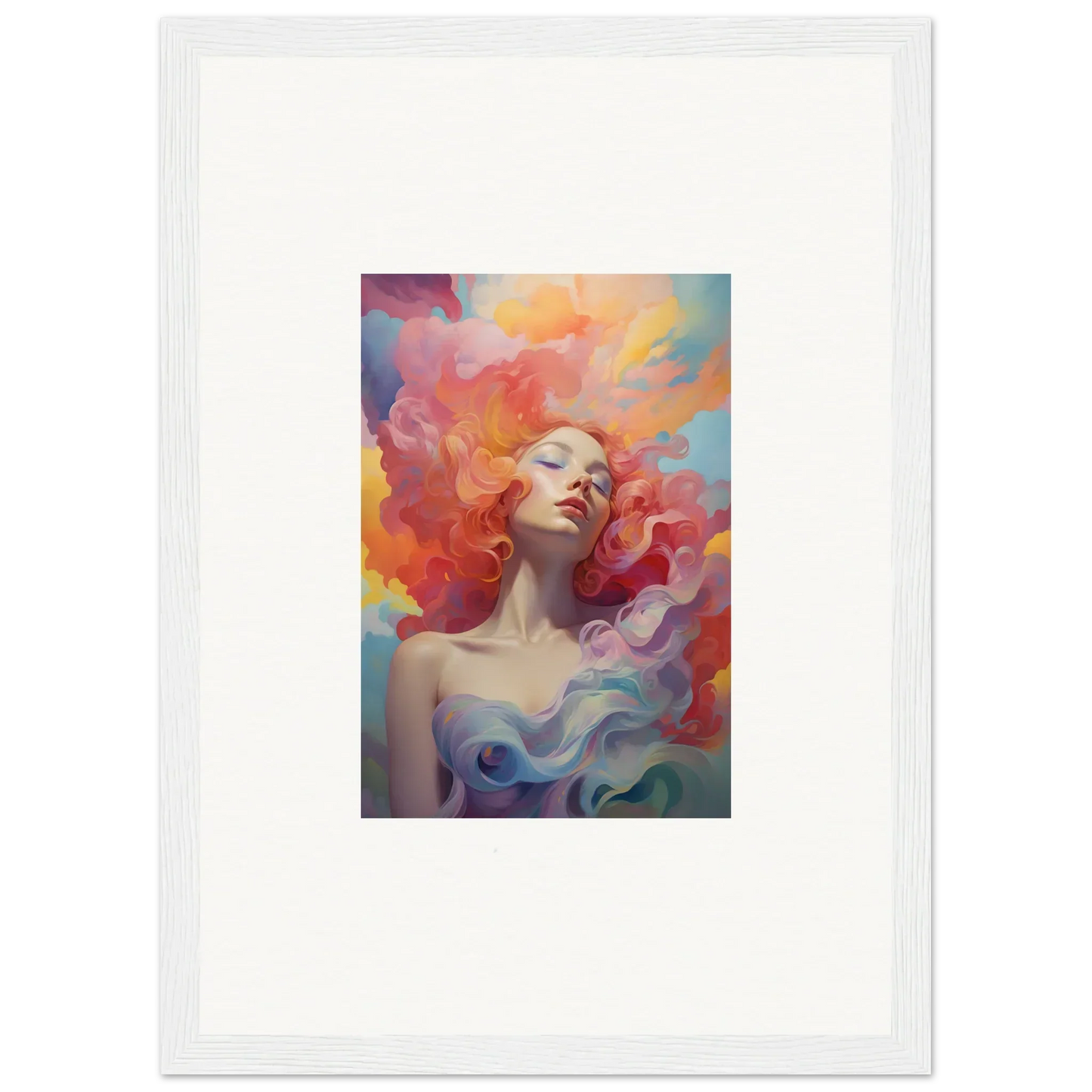 Colorful abstract portrait of a woman, perfect for room decor and framed wall art