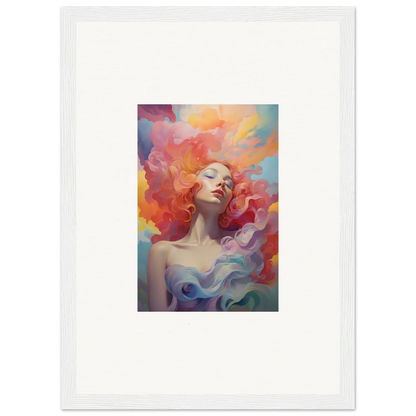 Colorful abstract portrait of a woman, perfect for room decor and framed wall art