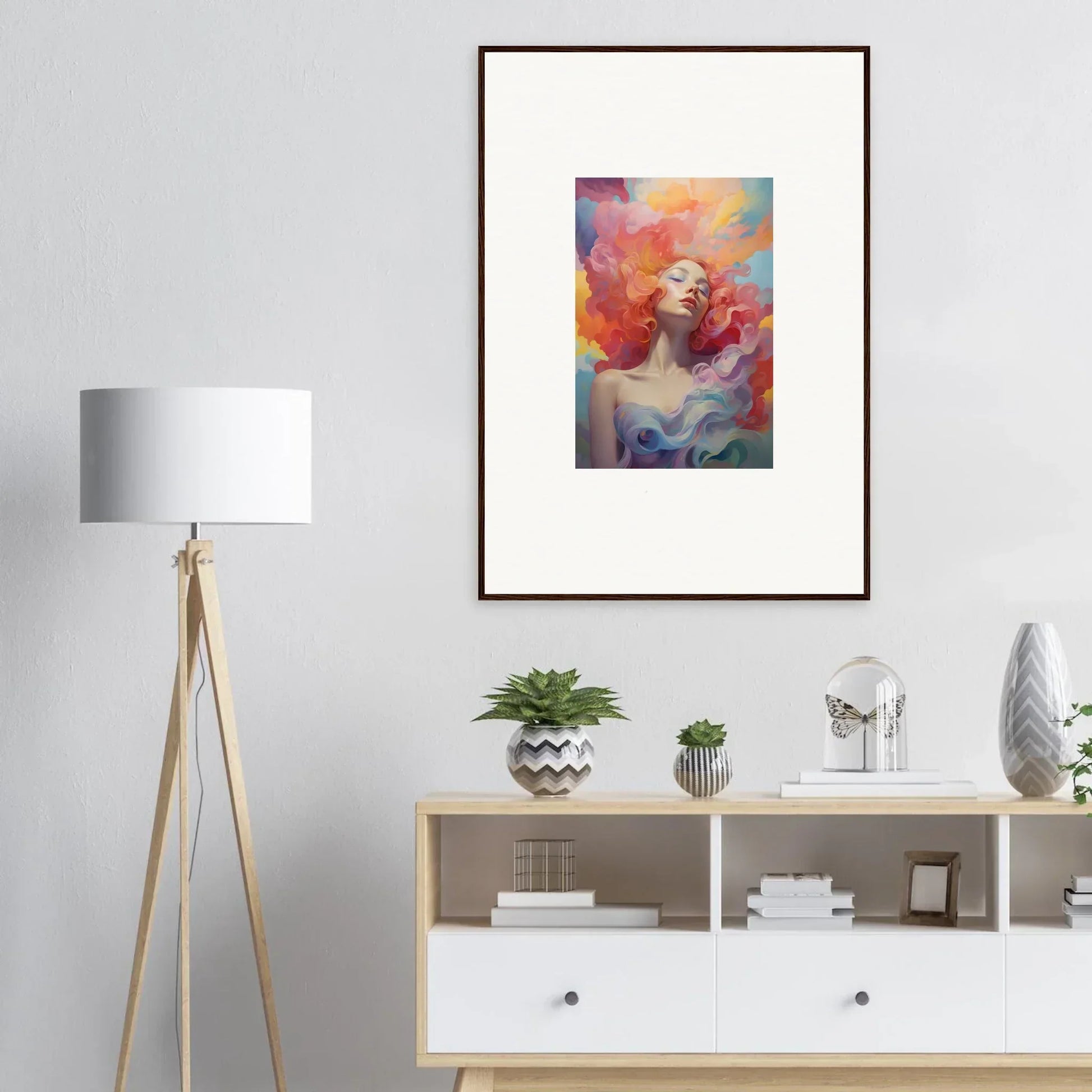 Framed wall art of vibrant colors in Prayer Dance for stunning room decor