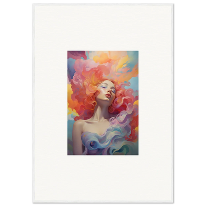 Colorful abstract portrait painting of a woman for prayer dance themed room decor