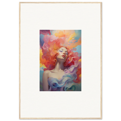 Colorful abstract portrait of a woman for vibrant room decor and prayer dance art