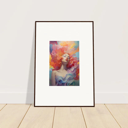 Framed wall art of a woman in a Color Prayer Dance with vibrant swirling hair