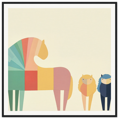 Colorful geometric horse in minimalist style for Colorful Creature Composition product